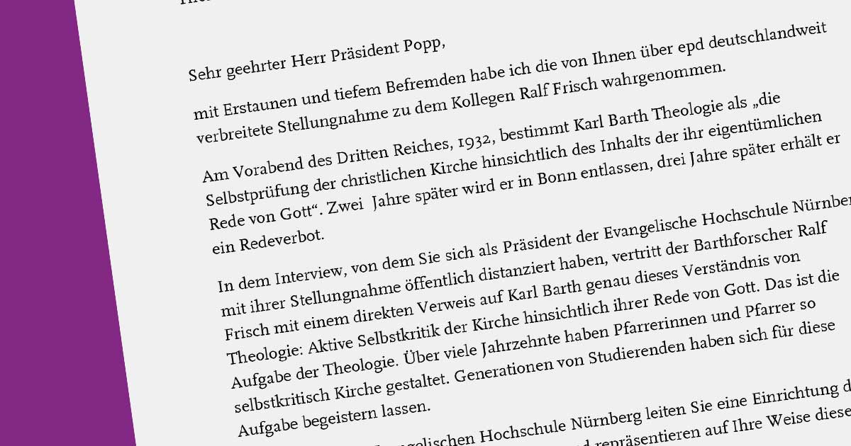 Günter Thomas Offener Brief
