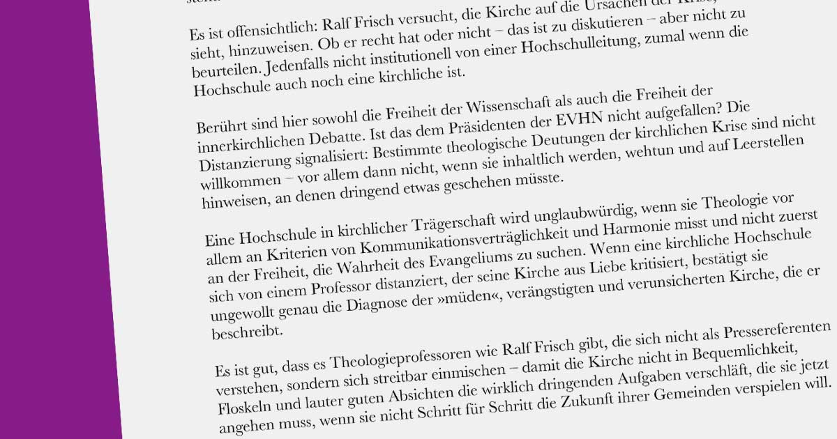 Wichard Von Heyden Stellungnahme Zur Distanzierung Der EVHN Von Ralf Frisch