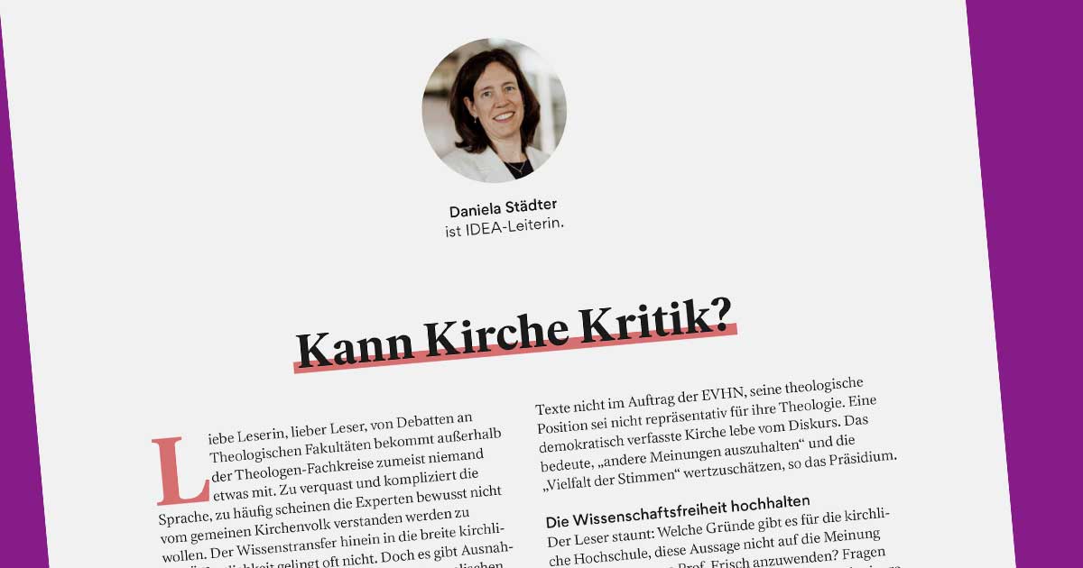 IDEA Berichte Frisch Debatte